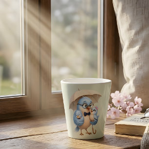 Tasse Latte Famille Papa Oiseau