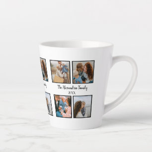 Tasse Latte Famille personnalisée 4 photo collage modèle
