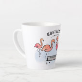 Tasse Latte Famille Réunion Tropical Rose Flamant rose Nom per (Angle gauche)