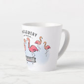 Tasse Latte Famille Réunion Tropical Rose Flamant rose Nom per (Angle droit)