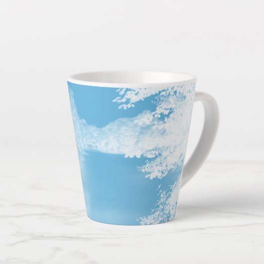 Tasse Latte Fantasy Blue and White Winter River (Angle droit)