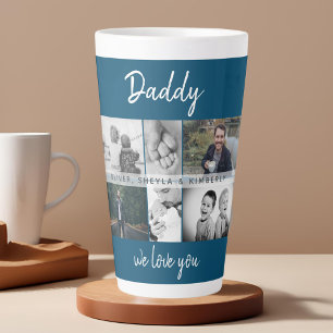 Tasse Latte Father with Kids and Family Dad Photo Collage