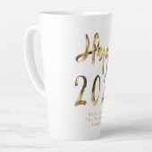 Tasse Latte Faux Gold Script Happy 2024 Nouvel An (Angle gauche)