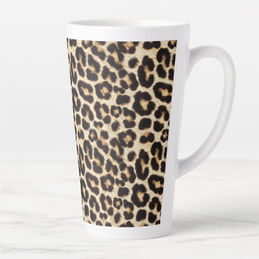 Tasse Latte Faux Leopard Fur Motif | Chat sauvage (Droite)