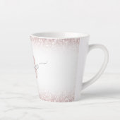 Tasse Latte Faux Rose Gold Rose Parties scintillant Monogramme (Droite)