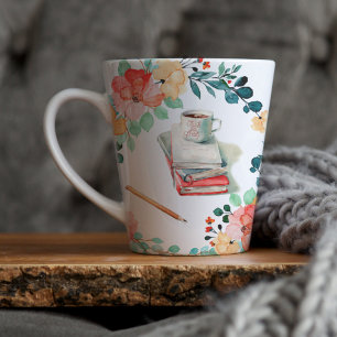 Tasse Latte Favoris du week-end TGIF   Illustration aquarelle