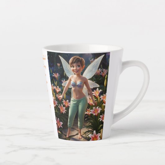 Tasse Latte Fée de la fleur de lys troutée  (Droite)