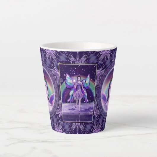 Tasse Latte Fée de pluie violette (Devant)