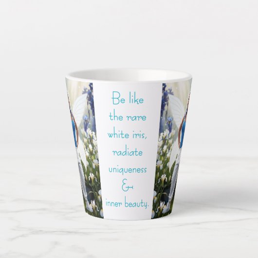 Tasse Latte Fée d'Iris blanc (Devant)