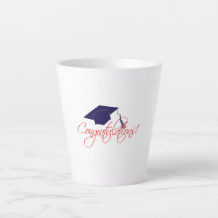 Tasse Latte Félicitations à la graduation casquette de café Mu