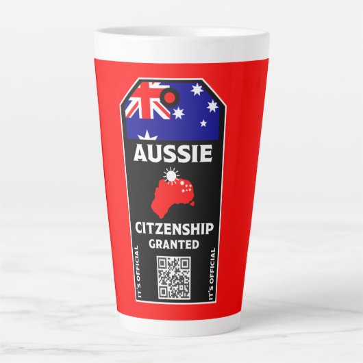 Tasse Latte Félicitations du Parti de la citoyenneté australie (Devant)