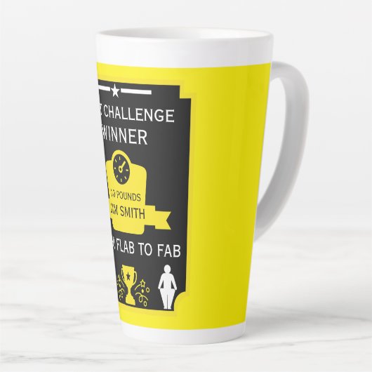 Tasse Latte Félicitations pour perte de poids (Angle droit)