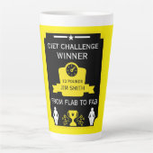 Tasse Latte Félicitations pour perte de poids (Devant)