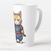 Tasse Latte Feline Samurai Warrior (Angle droit)