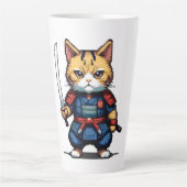 Tasse Latte Feline Samurai Warrior (Devant)