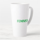 Tasse Latte Feministe féministe en espagnol vert blanc moderne (Angle droit)
