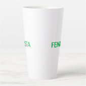 Tasse Latte Feministe féministe en espagnol vert blanc moderne (Devant)
