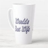 Tasse Latte Femme avec texte gris (Angle gauche)