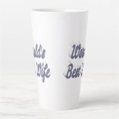 Tasse Latte Femme avec texte gris (Devant)