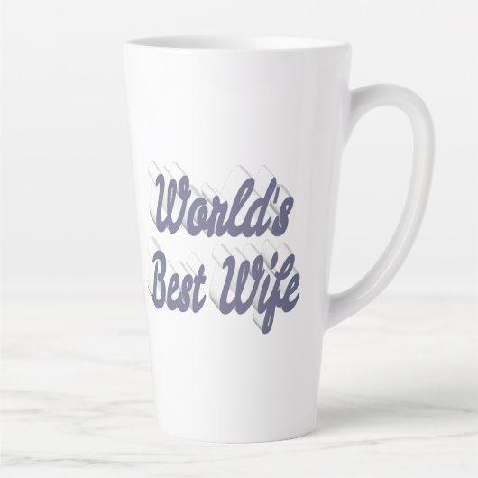 Tasse Latte Femme avec texte gris (Droite)