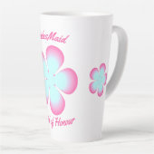 Tasse Latte Femme d'honneur Floral rose bleu (Angle droit)