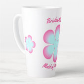 Tasse Latte Femme d'honneur Floral rose bleu (Angle gauche)