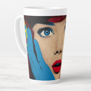 Tasse Latte Femme surprise dans l'art pop