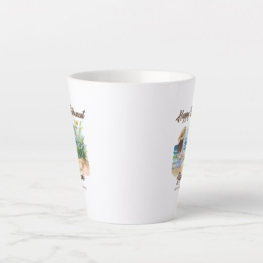 Tasse Latte Femmes Retraite Plage Thème Élégante Femme (Devant)