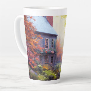 Tasse Latte Ferme/cours d'eau/bois/peinture
