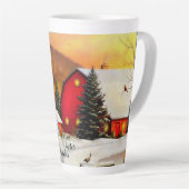 Tasse Latte Ferme d'hiver (Angle droit)