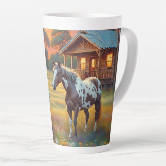 Tasse Latte Ferme Équestre (Angle droit)