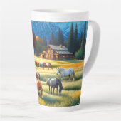 Tasse Latte Ferme Équestre (Angle droit)