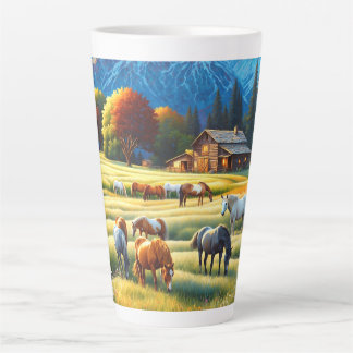 Tasse Latte Ferme Équestre