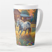 Tasse Latte Ferme Équestre (Angle droit)
