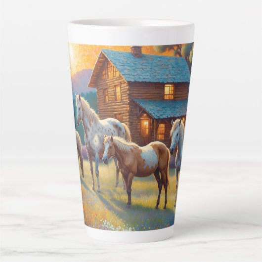Tasse Latte Ferme équine (Devant)