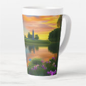 Tasse Latte Ferme Purple Roof Pond à Sunrise (Angle droit)