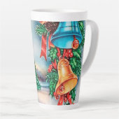 Tasse Latte Ferme vintage de Noël rétro festive (Angle droit)