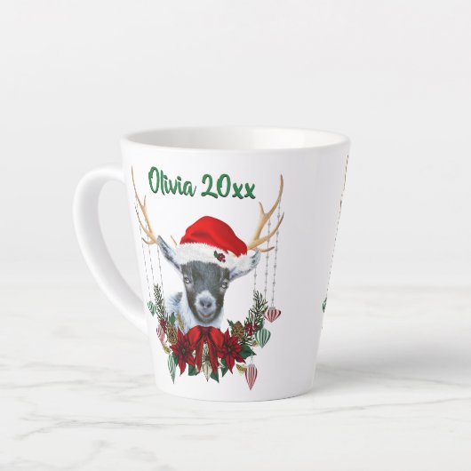 Tasse Latte Festif Noël Pygmée chèvre enfant (Angle gauche)