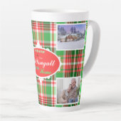 Tasse Latte Festif Rouge Vert Noël Fête Photo (Angle droit)