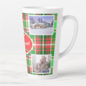 Tasse Latte Festif Rouge Vert Noël Fête Photo (Droite)