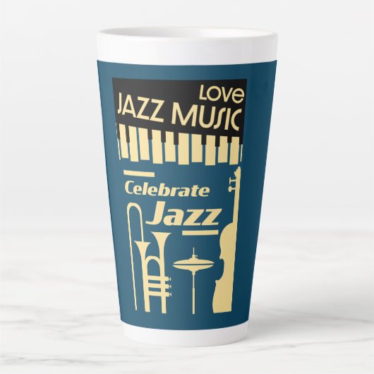 Tasse Latte Festival Et Concerts De Jazz (Devant)