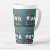 Tasse Latte Festive dogs Christmas pattern - cute hoiiday dogs (Angle droit)