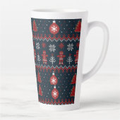 Tasse Latte Festive knitted ginger bread and snow flakes (Droite)