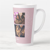 Tasse Latte Festive moderne rose vif 4 Photo Collage Vacances (Droite)