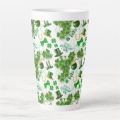 Tasse Latte Festive St. Patrick's Day irlandais inspiré (Devant)