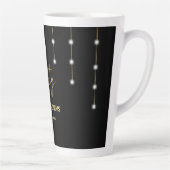 Tasse Latte Fête Black And Gold Script Moderne (Droite)