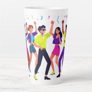 Tasse Latte Fête de célébration de danse avec des amis heureux