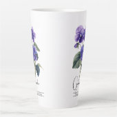 Tasse Latte Fête de la Fleur du Mois de naissance Violet Latte (Devant)