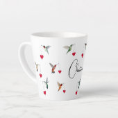 Tasse Latte Fête de la Saint-Valentin des colibris sur mesure (Angle gauche)