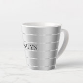 Tasse Latte Fête de mariage avec ruban argenté (Angle droit)